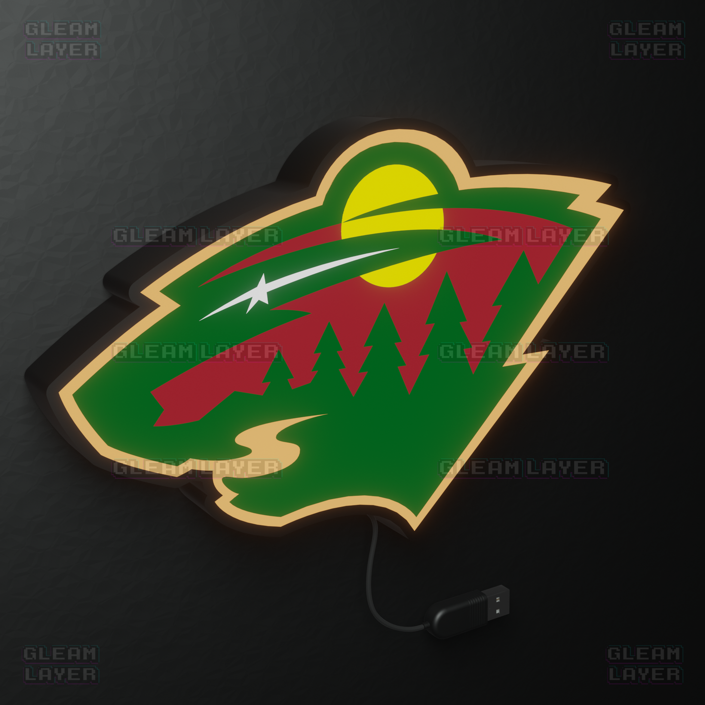 Minnesota Wild Led Light Box NHL Sports Bar Light Display Wall Sign