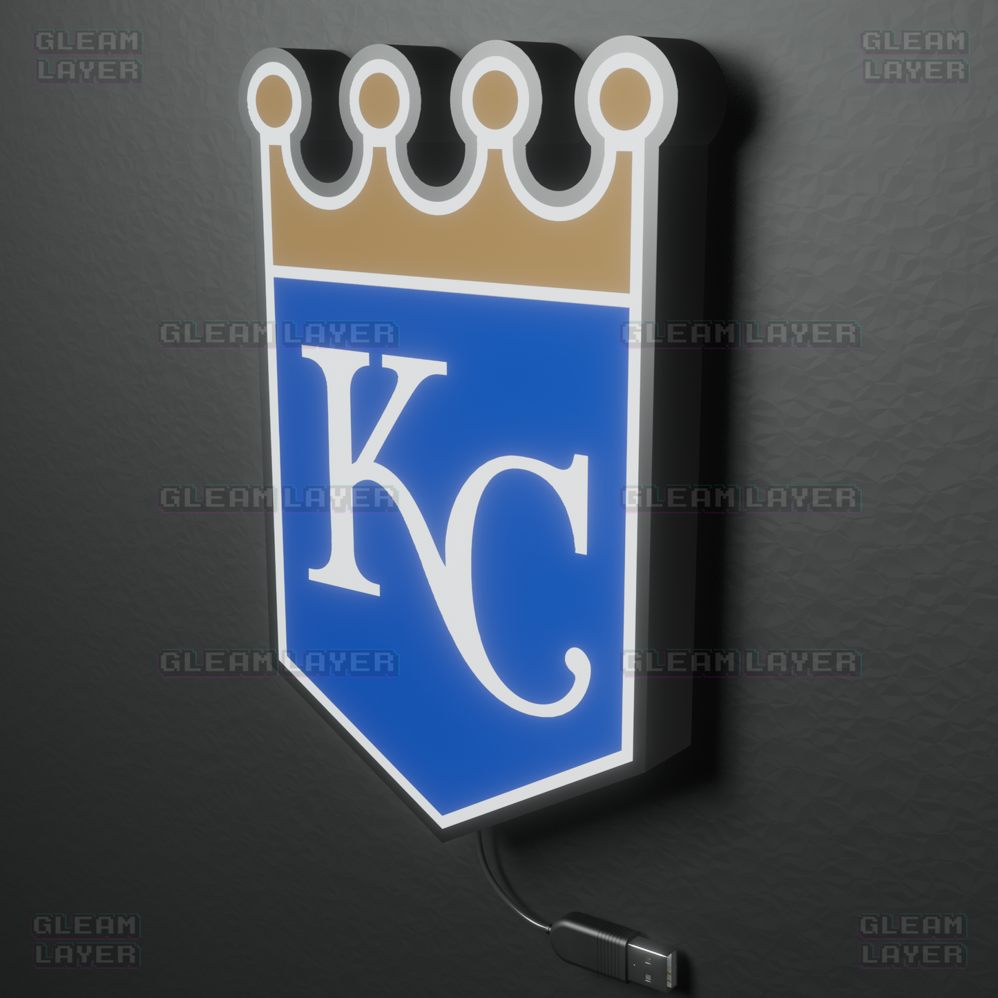 Kansas City Royals Led Light Box MLB Sports Bar Major League Baseball Wall Sign