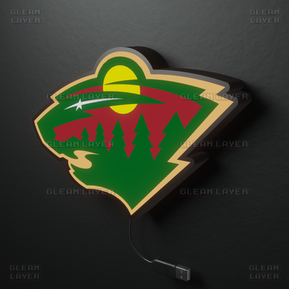 Minnesota Wild Led Light Box NHL Sports Bar Light Display Wall Sign