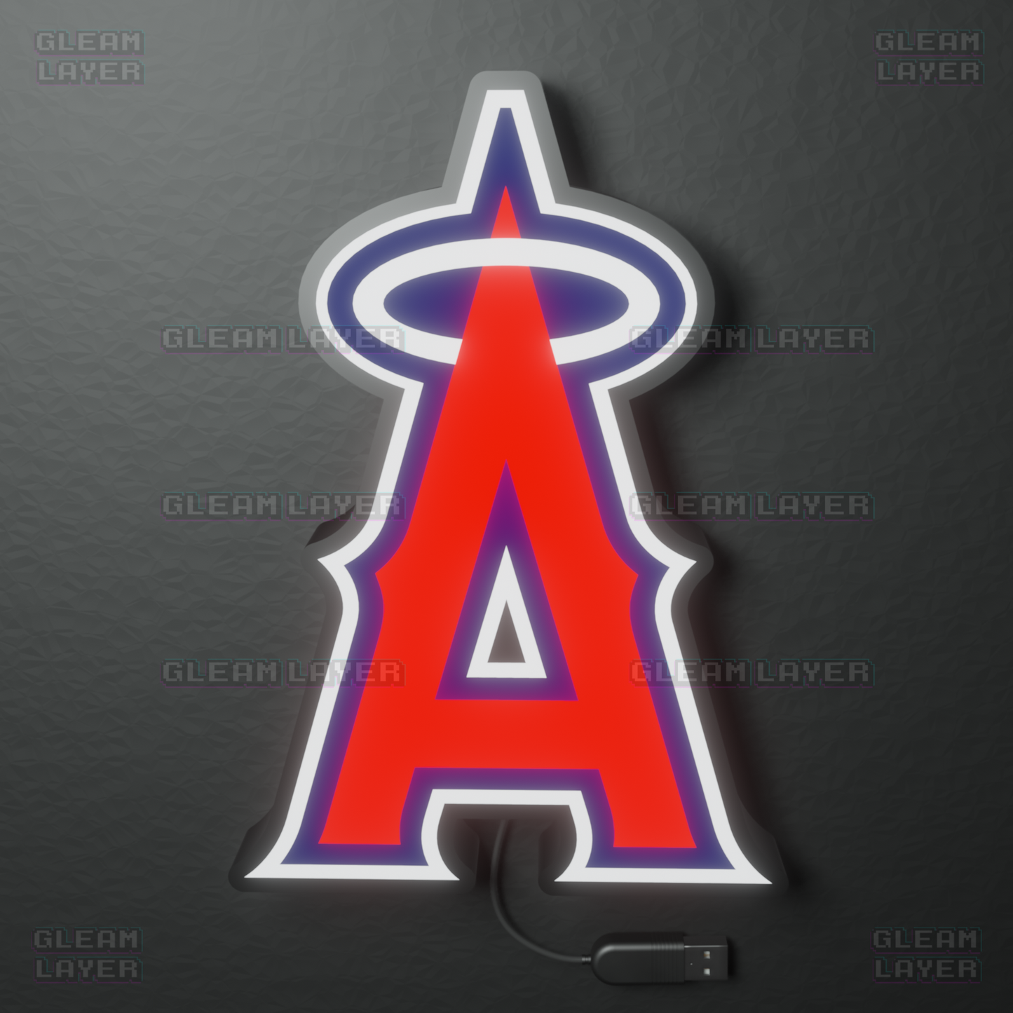 Los Angeles Angels Led Light Box MLB Sports Bar Major League Baseball Wall Sign