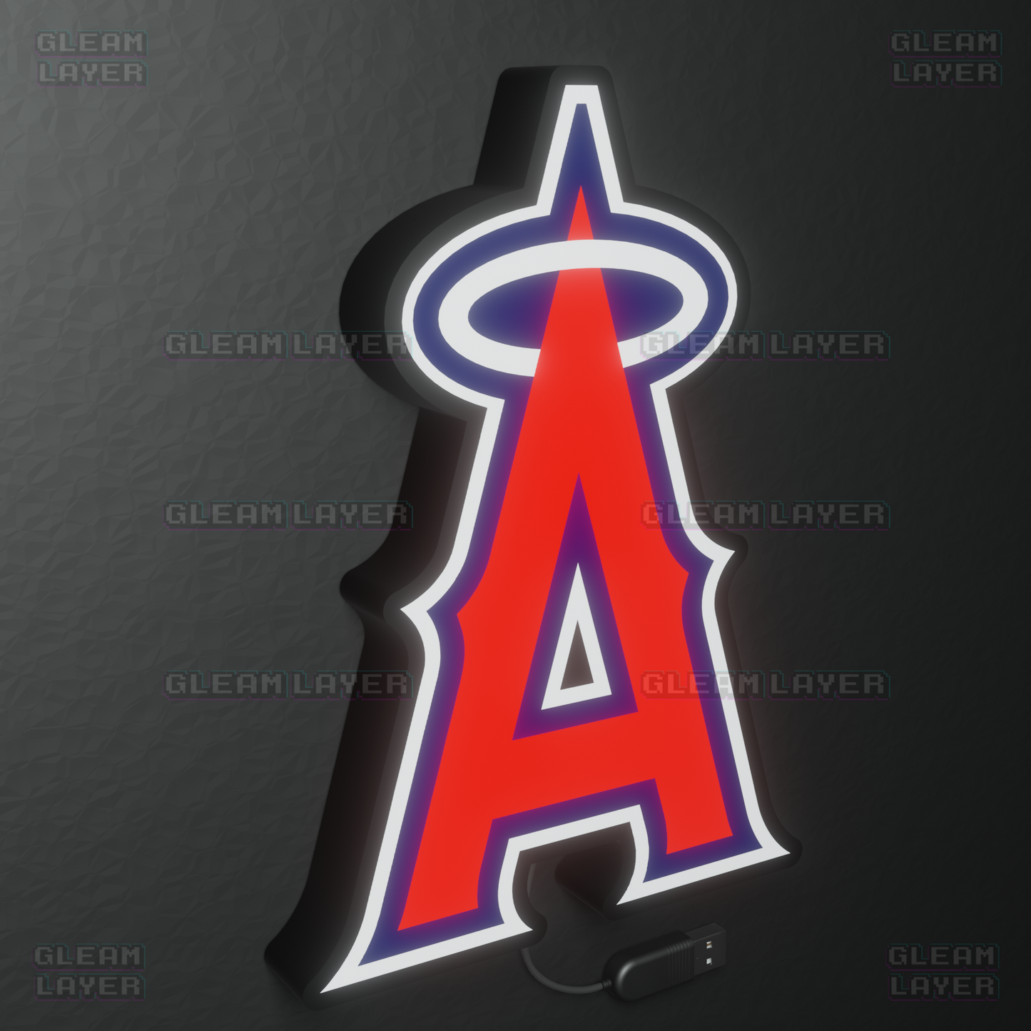 Los Angeles Angels Led Light Box MLB Sports Bar Major League Baseball Wall Sign