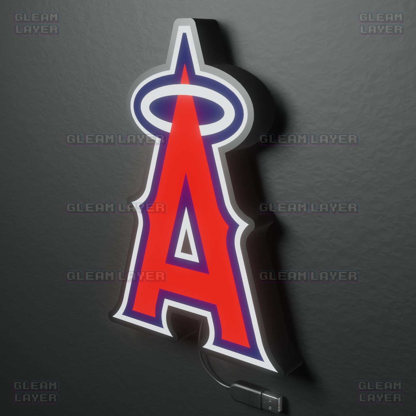 Los Angeles Angels Led Light Box MLB Sports Bar Major League Baseball Wall Sign