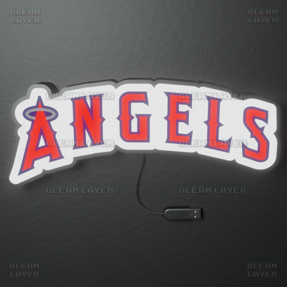 LA Angels Led Light Box MLB Sports Bar Major League Baseball Wall Sign