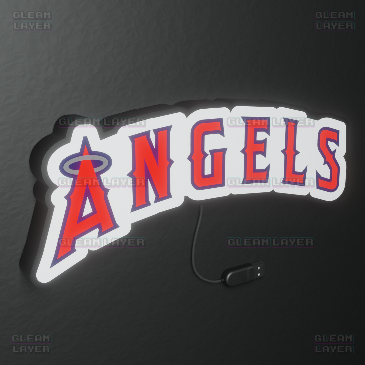 LA Angels Led Light Box MLB Sports Bar Major League Baseball Wall Sign