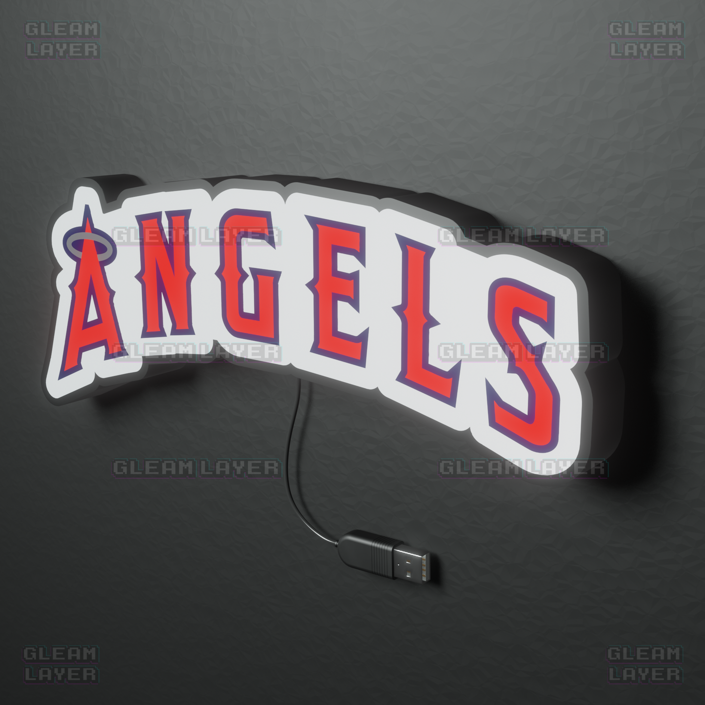 LA Angels Led Light Box MLB Sports Bar Major League Baseball Wall Sign