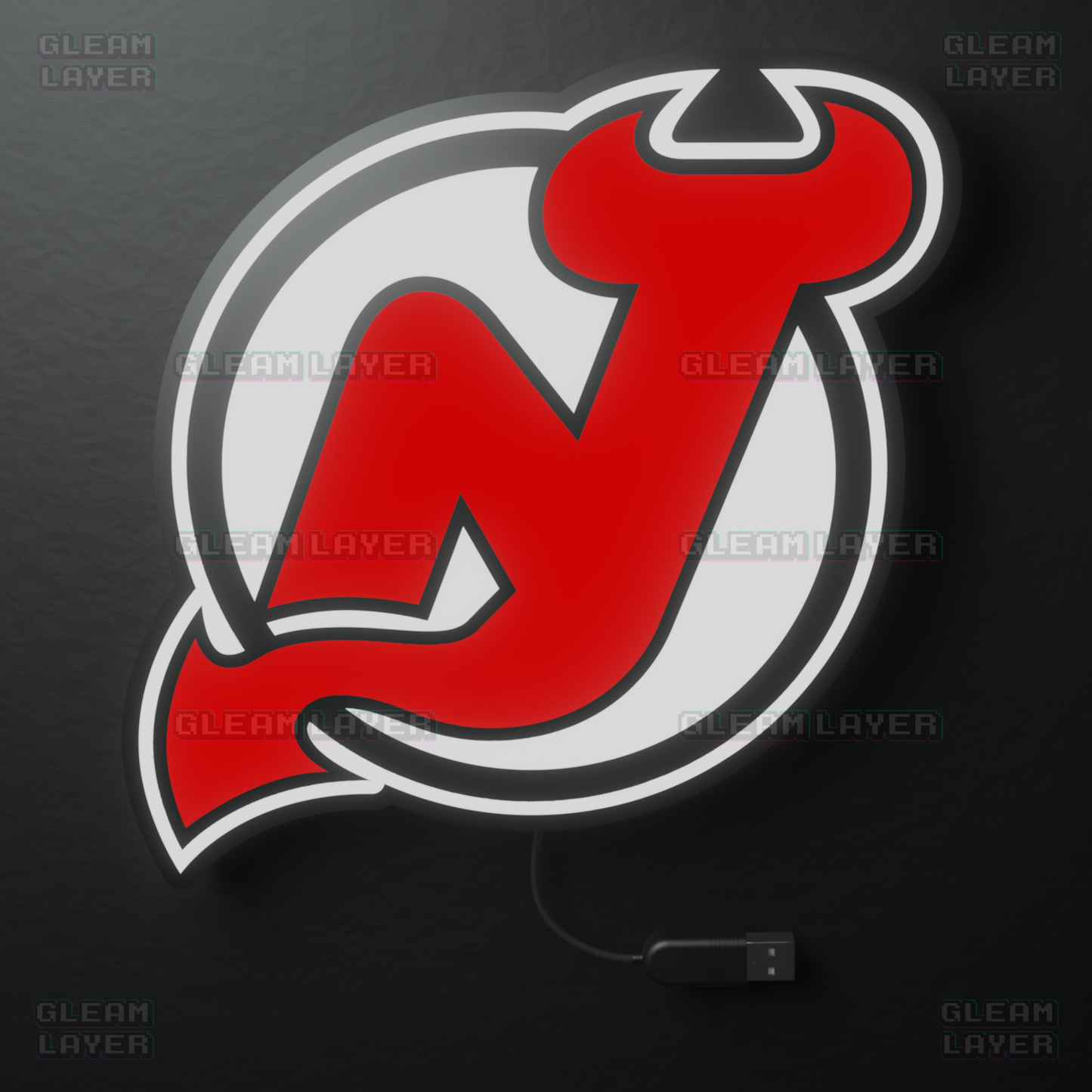 New Jersey Devils Led Light Box NHL Sports Bar Light Display Wall Sign