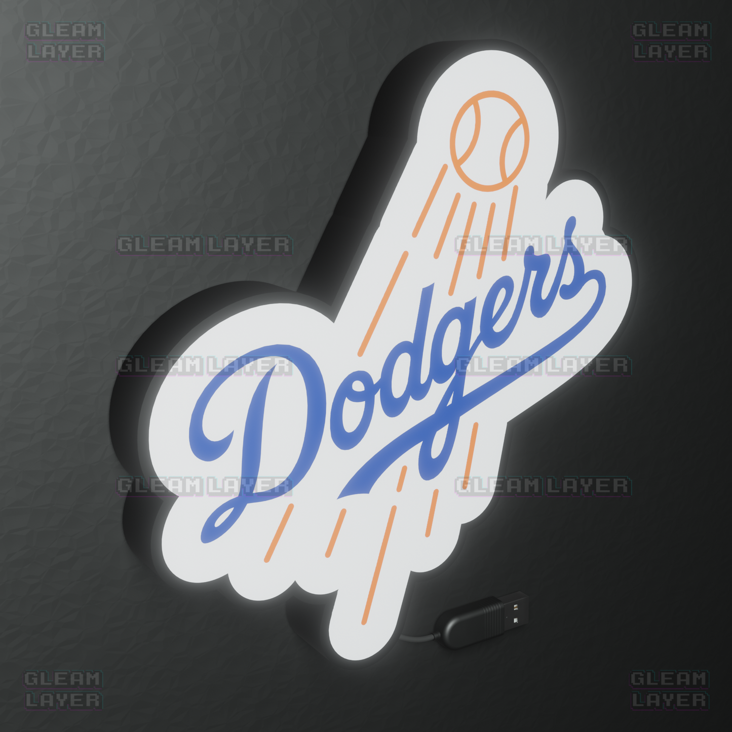 Los Angeles Dodgers 1 Led Light Box MLB Sports Bar Major League Baseball Wall Sign