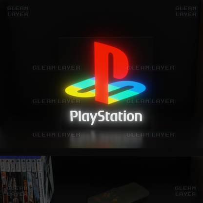 Playstation Retro Black Logo Led Gaming Light Sign