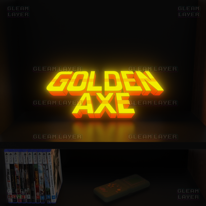 Golden Axe Retro Game Sign Led Gaming Lightbox RGB Lamp