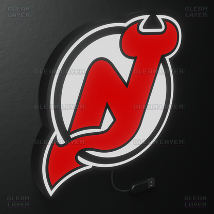 New Jersey Devils Led Light Box NHL Sports Bar Light Display Wall Sign