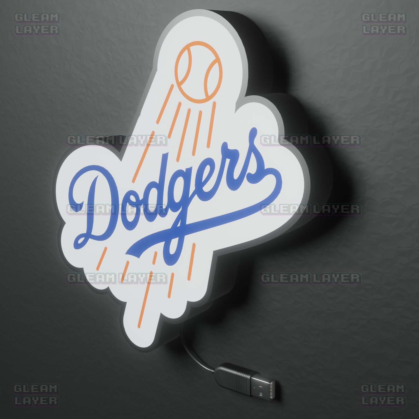 Los Angeles Dodgers 1 Led Light Box MLB Sports Bar Major League Baseball Wall Sign