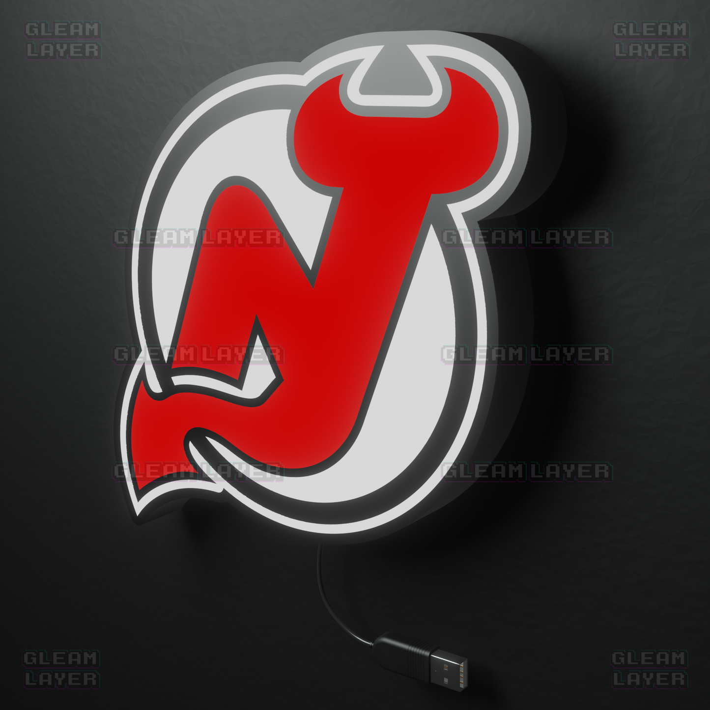 New Jersey Devils Led Light Box NHL Sports Bar Light Display Wall Sign