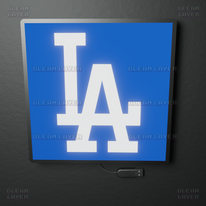 LA Dodgers Led Light Box MLB Sports Bar Major League Baseball Wall Sign