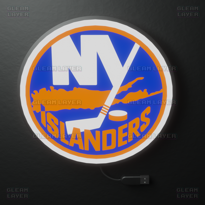 New York Islanders Led Light Box NHL Sports Bar Light Display Wall Sign