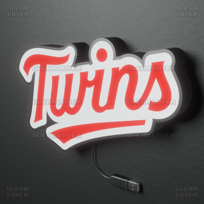 Minnesota Twins Led Light Box MLB Sports Bar Major League Baseball Wall Sign