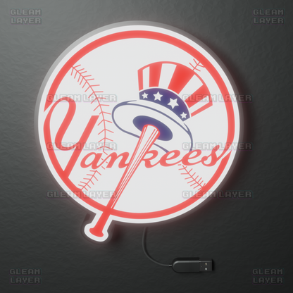 New York Yankees Led Light Box MLB Sports Bar Major League Baseball Wall Sign