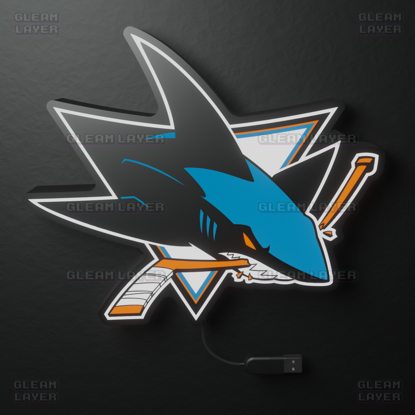 San Jose Sharks Led Light Box NHL Sports Bar Light Display Wall Sign