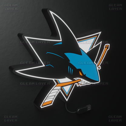 San Jose Sharks Led Light Box NHL Sports Bar Light Display Wall Sign