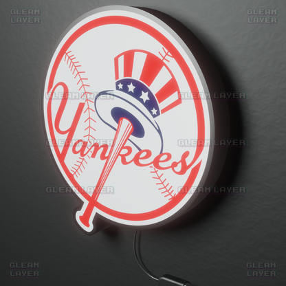 New York Yankees Led Light Box MLB Sports Bar Major League Baseball Wall Sign