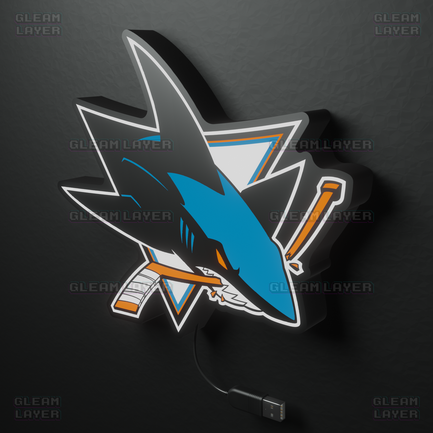 San Jose Sharks Led Light Box NHL Sports Bar Light Display Wall Sign