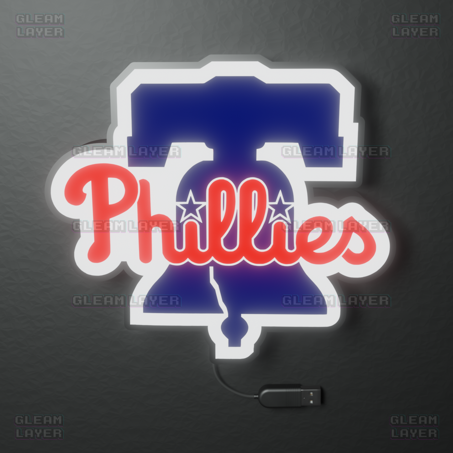 Philadelphia Phillies Led Light Box MLB Sports Bar Major League Baseball Wall Sign