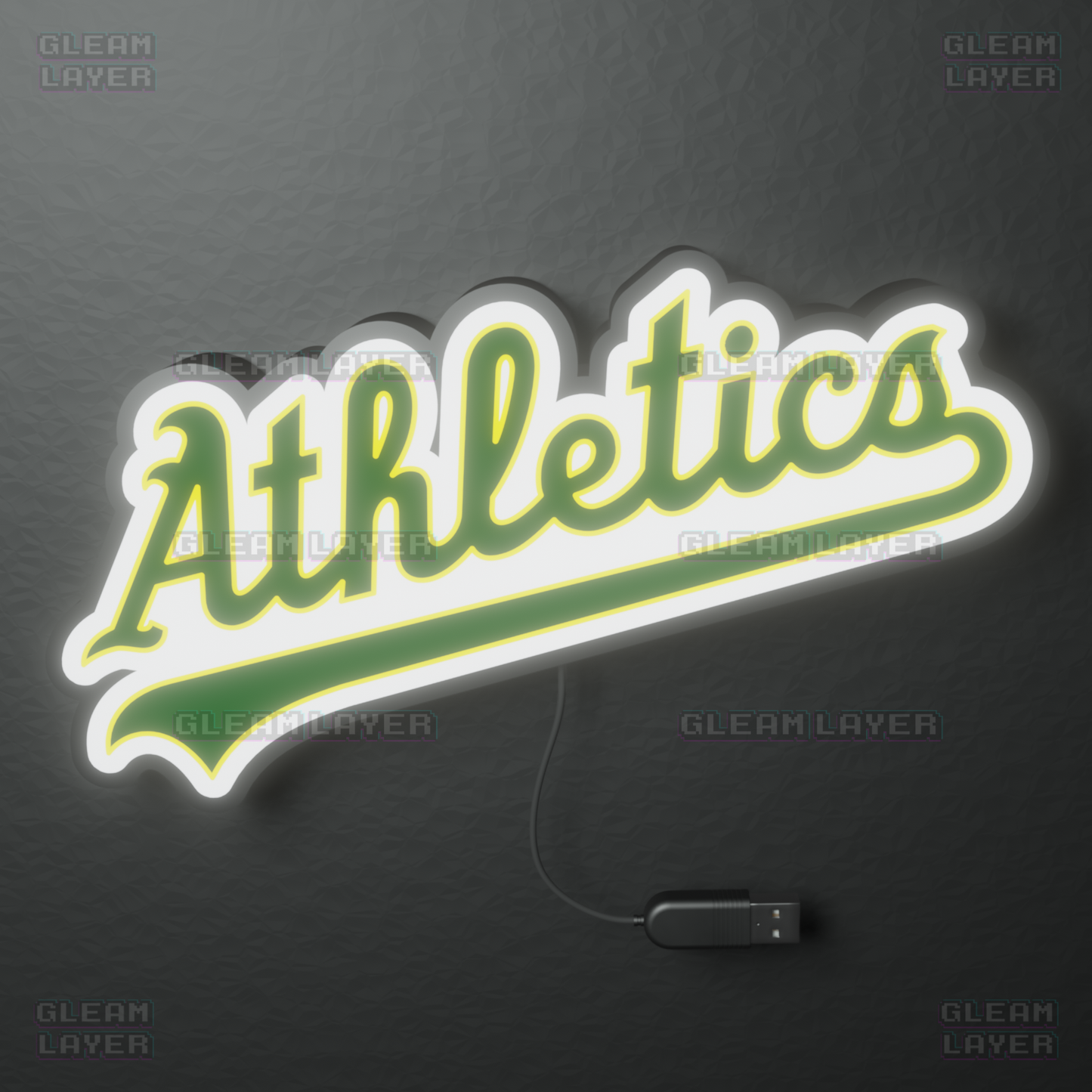 Athletics Led Light Box MLB Sports Bar Major League Baseball Wall Sign