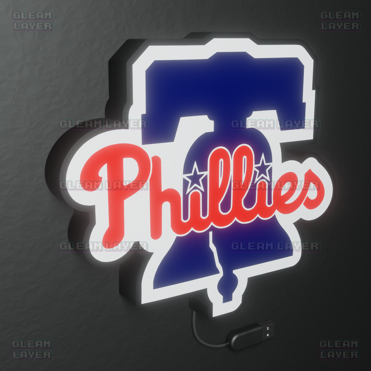 Philadelphia Phillies Led Light Box MLB Sports Bar Major League Baseball Wall Sign