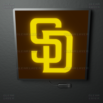 San Diego Padres Led Light Box MLB Sports Bar Major League Baseball Wall Sign