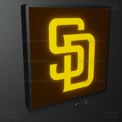 San Diego Padres Led Light Box MLB Sports Bar Major League Baseball Wall Sign