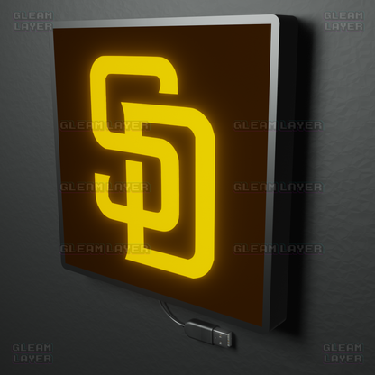 San Diego Padres Led Light Box MLB Sports Bar Major League Baseball Wall Sign