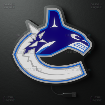 Vancouver Canucks Led Light Box NHL Sports Bar Light Display Wall Sign