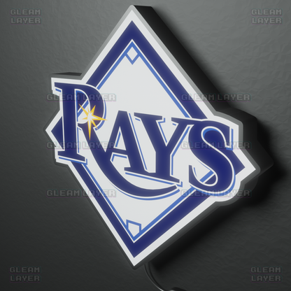 Tampa Bay Rays Led Light Box MLB Sports Bar Major League Baseball Wall Sign