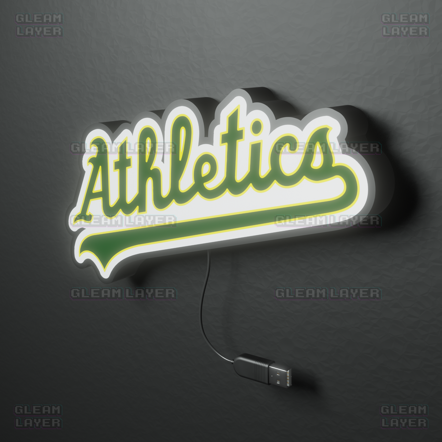 Athletics Led Light Box MLB Sports Bar Major League Baseball Wall Sign