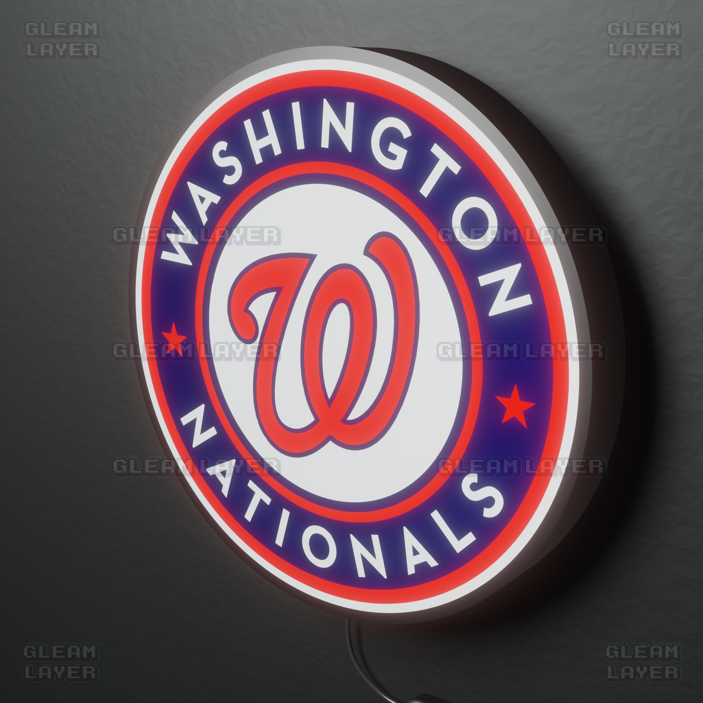 Washington Nationals Led Light Box MLB Sports Bar Major League Baseball Wall Sign