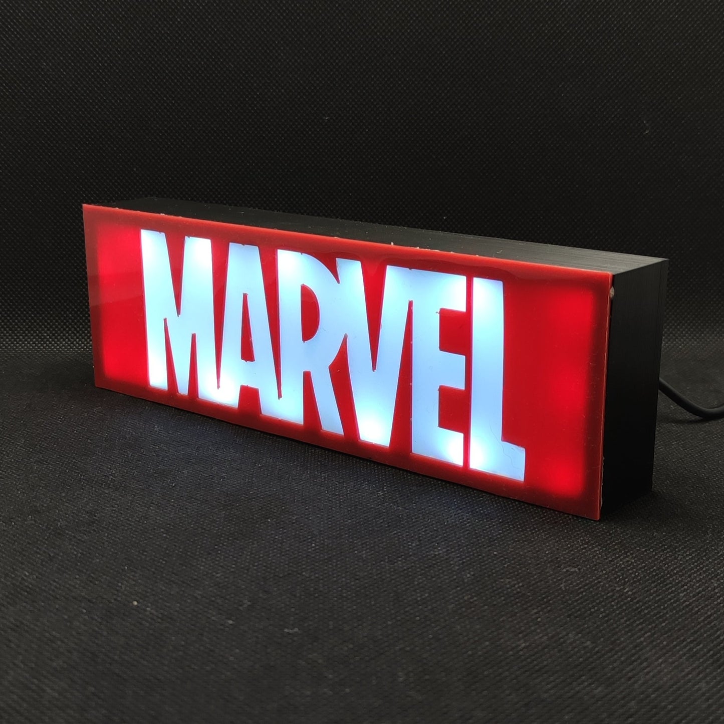 Letreiro de caixa de luz LED MARVEL